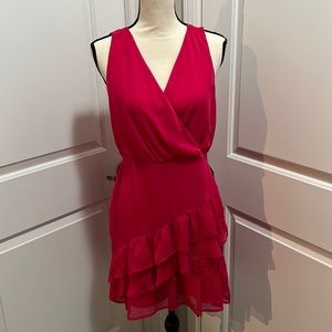 Express wrap front dress - fuchsia